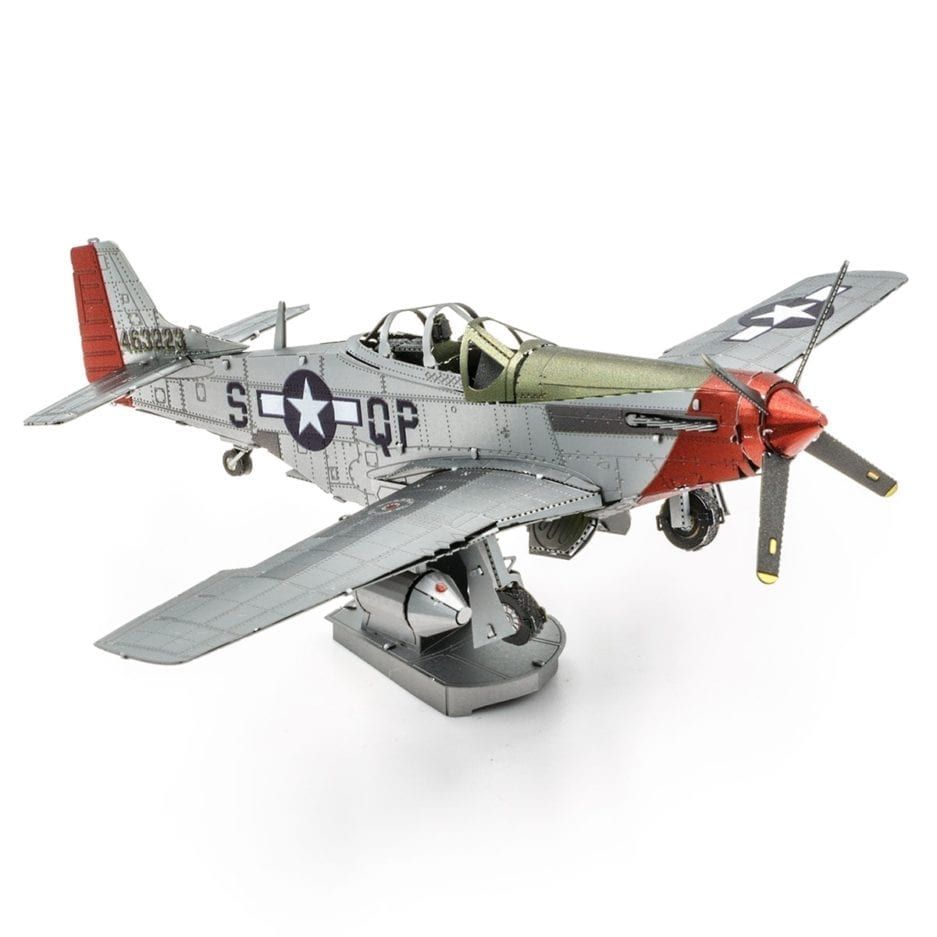 Mô hình kim loại lắp ráp 3D Mustang Sweet Arlene P-51D (Tiêm Kích P-51D) (Red, Green, Silver) - Metal Head MP930