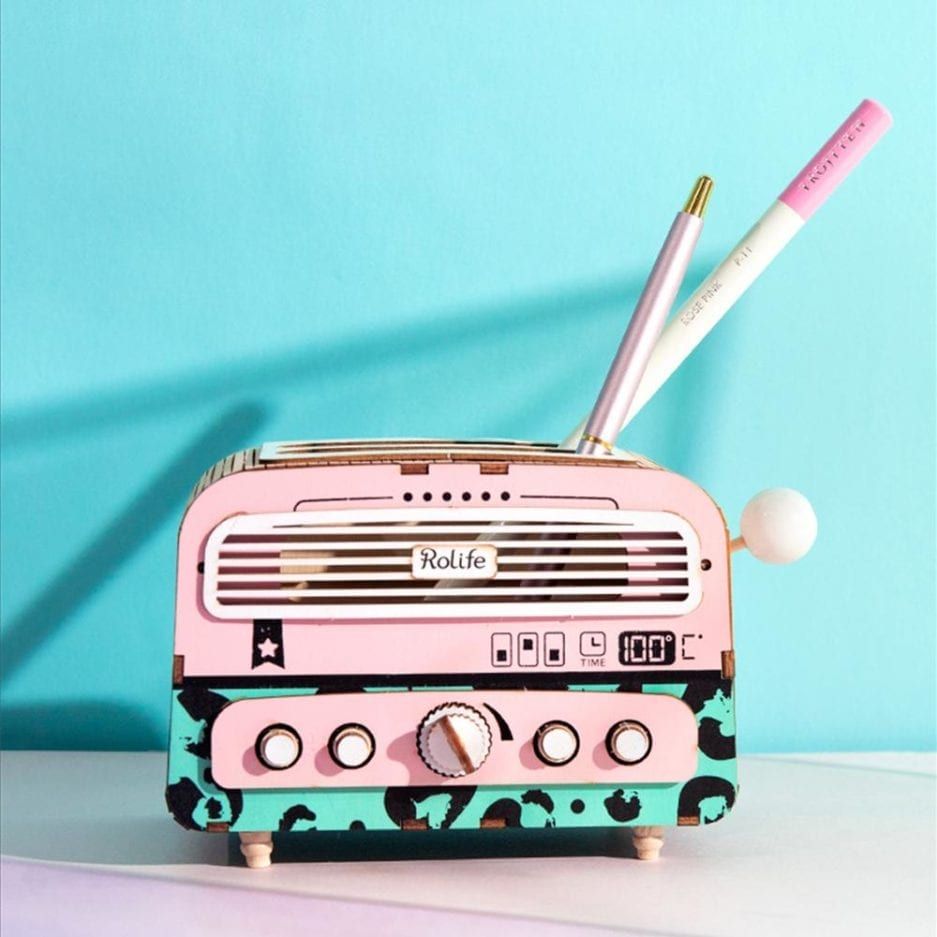  Mô hình gỗ lắp ráp 3D Sandwich Toaster (Hộp Đựng Bút Máy Nướng Bánh Mì) (Pink, Green, Black) - Robotime  TG14 - WP024 