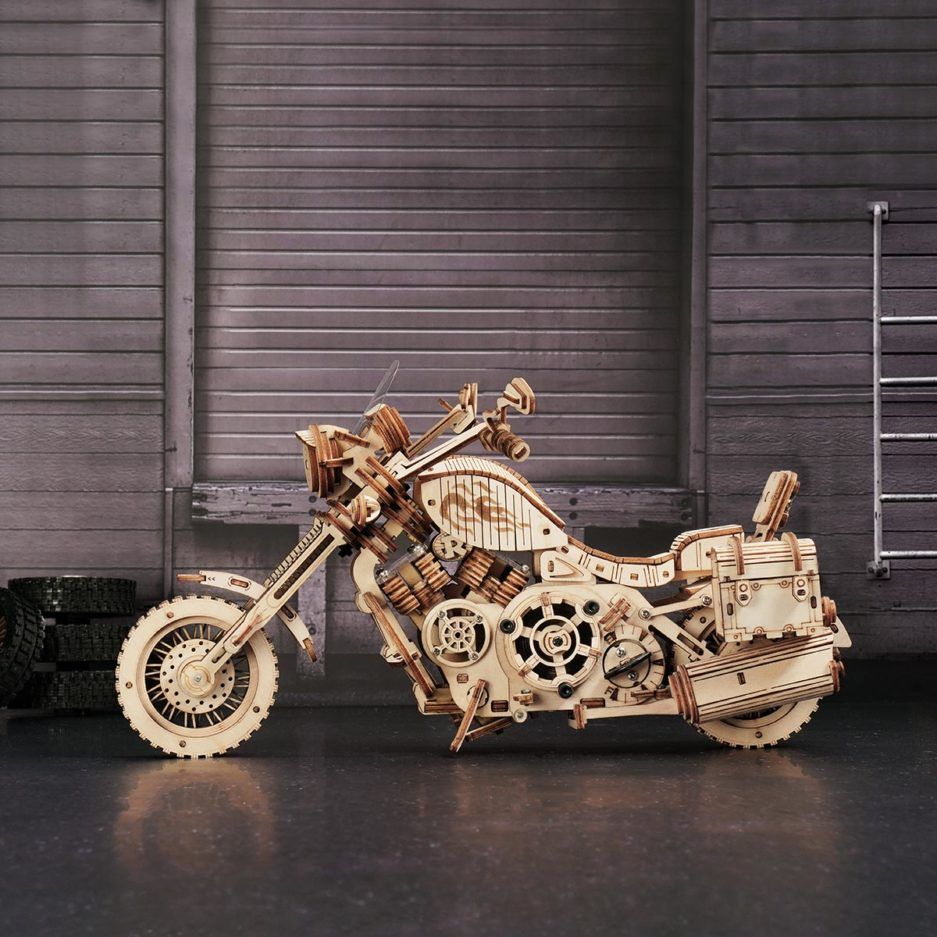 Mô Hình Gỗ Lắp Ráp 3D Cruiser Motorcycle (Xe Moto Harley Davidson) (Wood Color) - Robotime - LK504