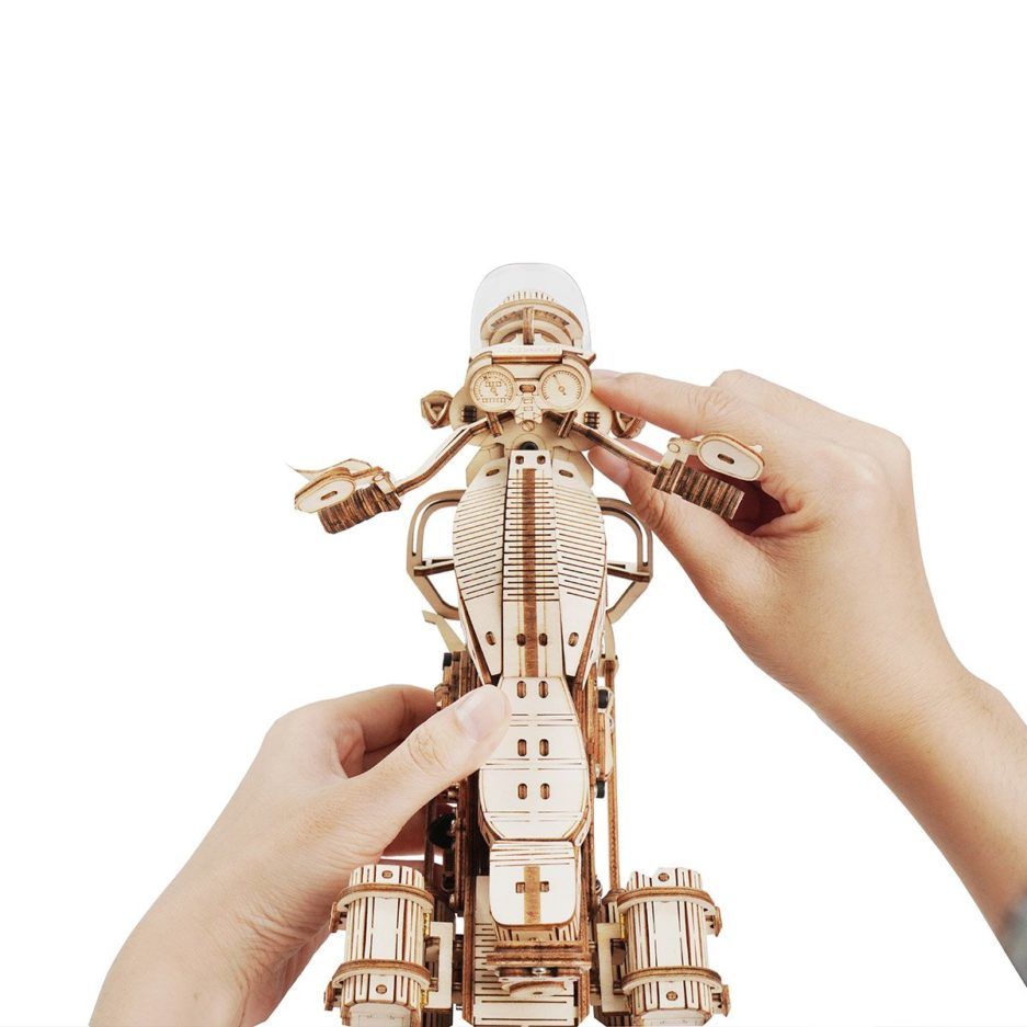 Mô Hình Gỗ Lắp Ráp 3D Cruiser Motorcycle (Xe Moto Harley Davidson) (Wood Color) - Robotime - LK504