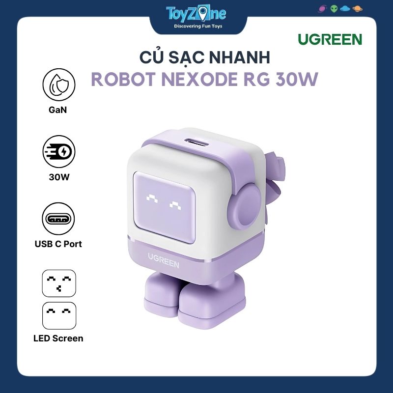 Củ Sạc Nhanh Nexode Robot 30W USB-C PD GaN Fast Charger UGREEN