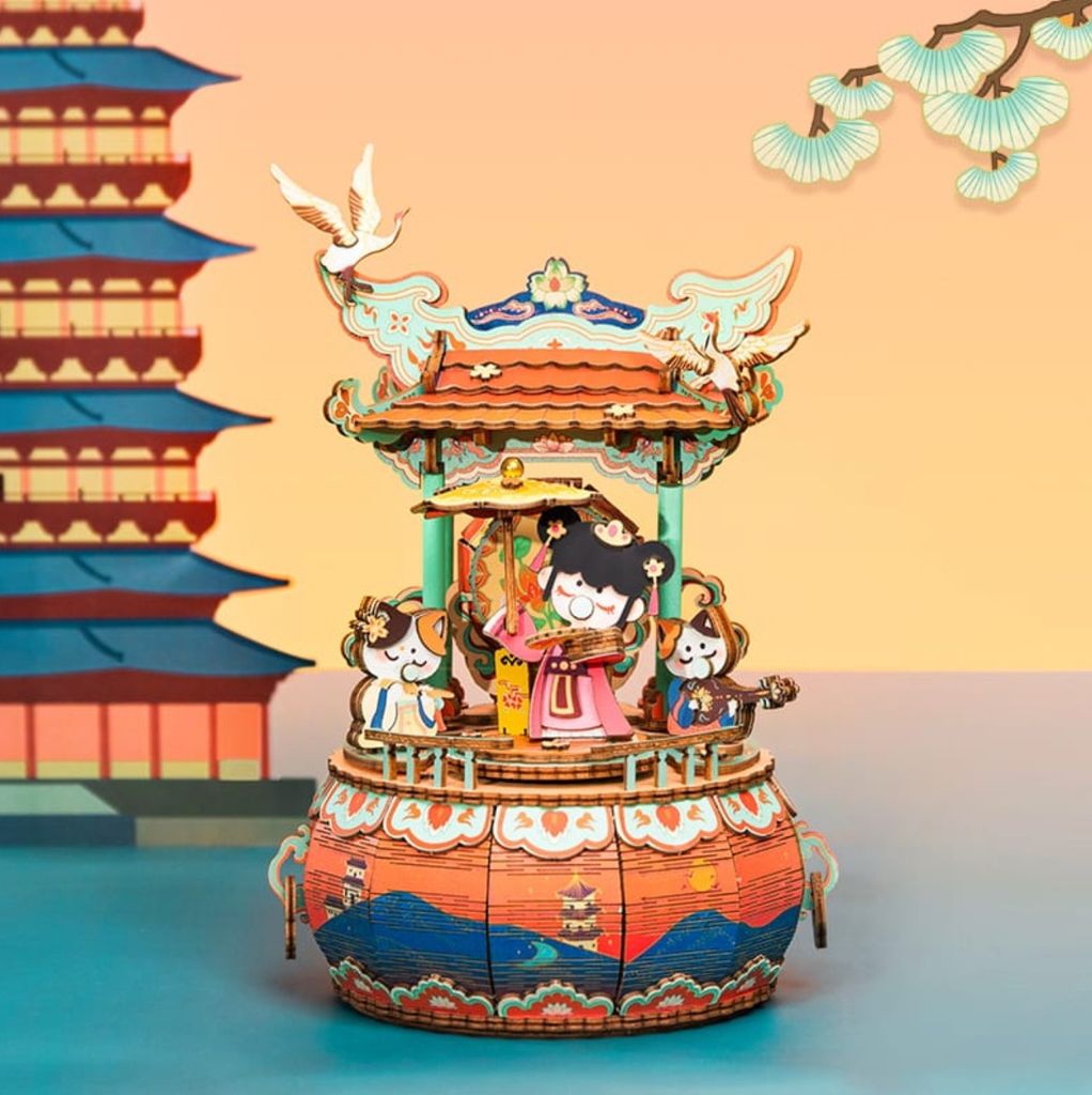 Mô hình gỗ lắp ráp 3D Music Box (Hộp Nhạc) (Mixed Color) - Robotime