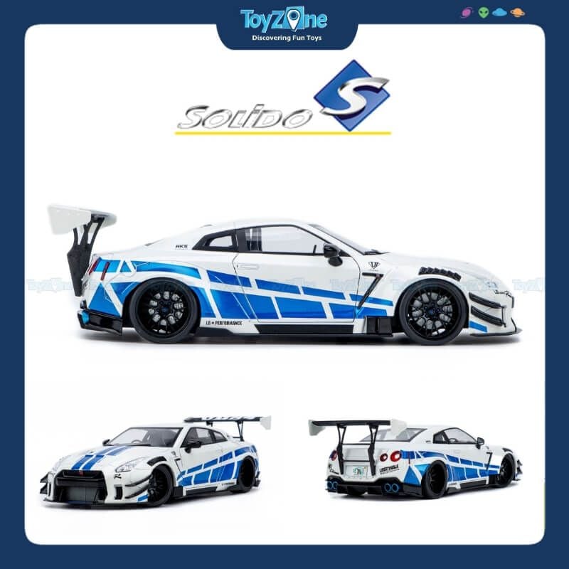 Mô hình xe Nissan GT-R ( R35 ) With Liberty Walk Body Kit Type 2.0 1:18 Solido