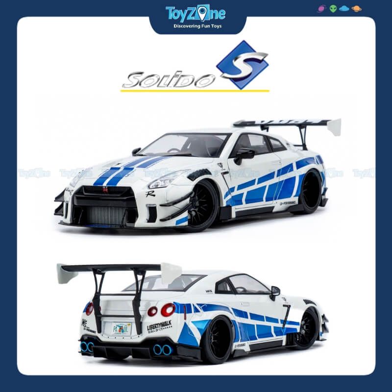 Mô hình xe Nissan GT-R ( R35 ) With Liberty Walk Body Kit Type 2.0 1:18 Solido