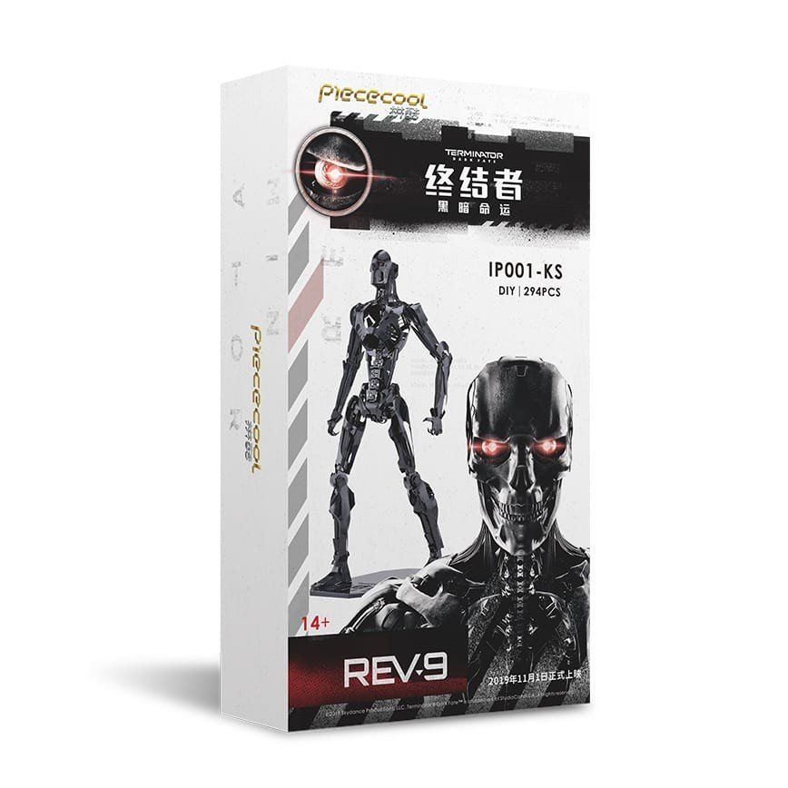 Mô hình kim loại lắp ráp 3D Terminator Dark Fate REV-9 (Kẻ Huỷ Diệt Rev-9) (Silver, Black) – Piececool MP803