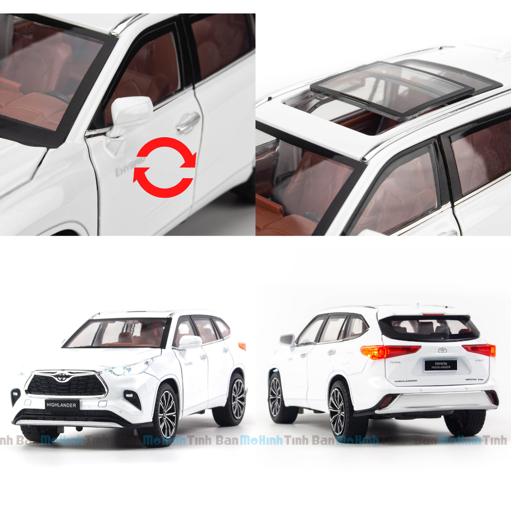 Mô hình xe Toyota Highlander 2021 1:24 Jinlifang 
