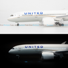 Mô hình máy bay United Airlines Boeing 47cm lắp ráp có đèn Everfly