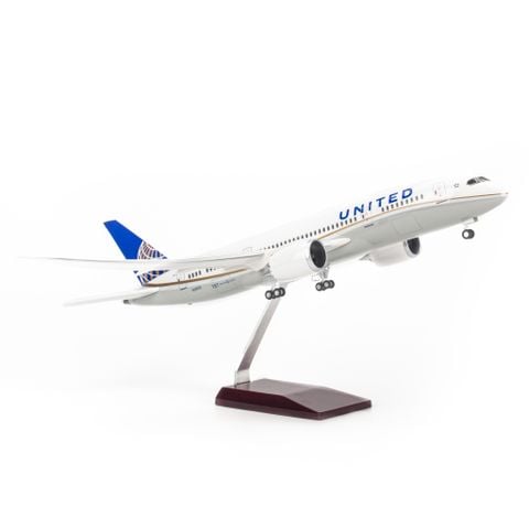 Mô hình máy bay United Airlines Boeing 47cm lắp ráp có đèn Everfly