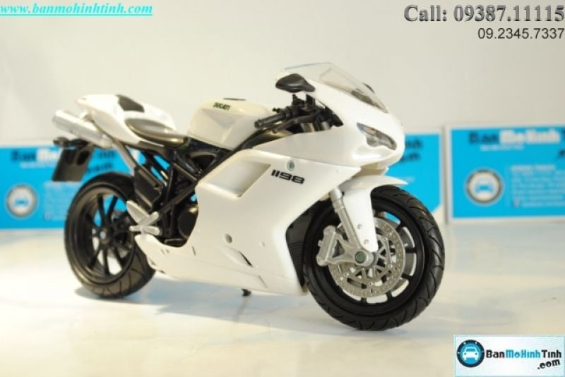  Mô hình xe mô tô  Ducati 1198 White 1:12 Newray 