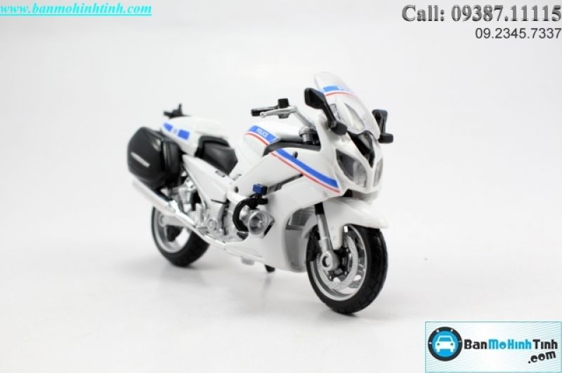  Mô hình xe mô tô  Yamaha FJR 1300 Police White Blue 1:18 Maisto 