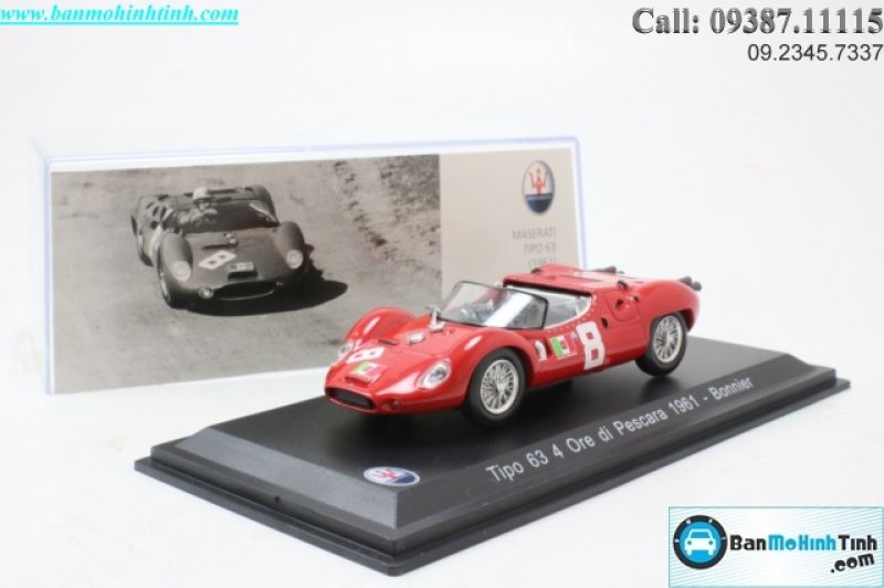  Mô hình xe Maserati Tipo 63 4 Ore Di Pescara 1961 - Bonnier 1:43 Dealer 