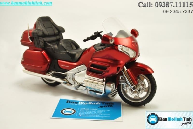  Mô hình xe mô tô  Honda Gold Wing Red 1:12 Newray 