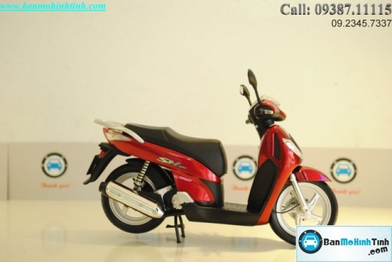  Mô hình xe mô tô  Honda Sh125i 2007 1:12 Red Dealer 