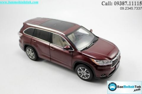 Mô hình xe Toyota Highlander 2014 Red 1:18 Paudi