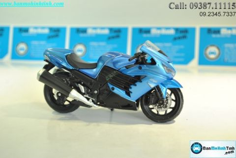 Mô hình xe mô tô Kawasaki Ninja ZX-14R Met Blue 1:18 Maisto
