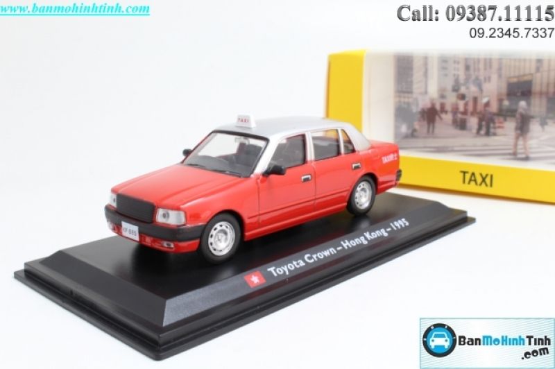  Mô hình xe Taxi Toyota Crown - Hongkong 1995 Red 1:43 Leo 