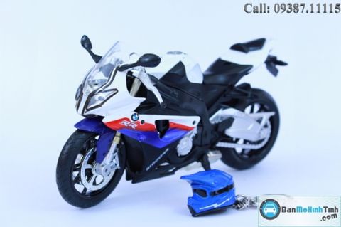 Mô hình xe mô tô  BMW S1000RR White 1:12 Caipo