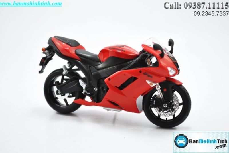  Mô hình xe mô tô  Kawasaki ZX-6R Red 1:12 Maisto 