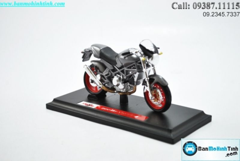  Mô hình xe mô tô Ducati Monster S4 Grey 1:18 Maisto 
