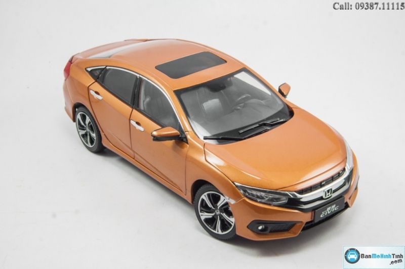  Mô hình xe Honda Civic 2017 Orange 1:18 Paudi 