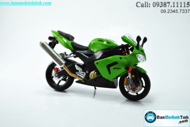  Mô hình xe mô tô  Kawasaki Ninja ZX-10R Green (2004)  1:12 Maisto 