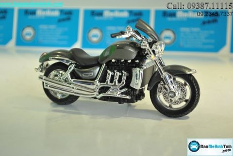 Mô hình xe mô tô  Triumph Rocket III Met Grey 1:18 Burago