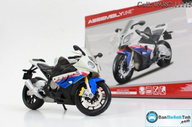  Mô hình xe mô tô  BMW S1000RR White Model Kit 1:12 Maisto 