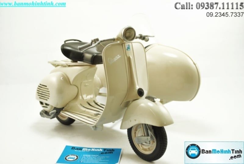  Mô hình xe Vespa 150 VL 1T Motorcycle Scooter With Side Car White 1:6 Newray 