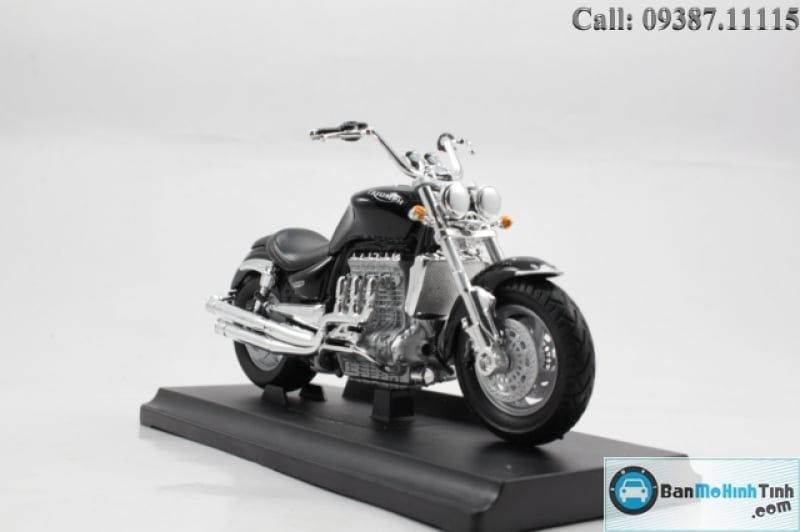  Mô hình xe mô tô  Triump Rocket III Black 1:18 Welly 