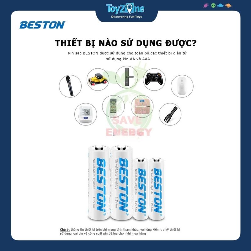 Viên pin sạc AA 1.2V – 2000mAh BESTON