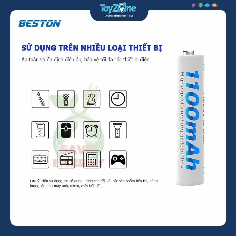 Viên pin sạc AAA 1.2V – 1100mAh BESTON
