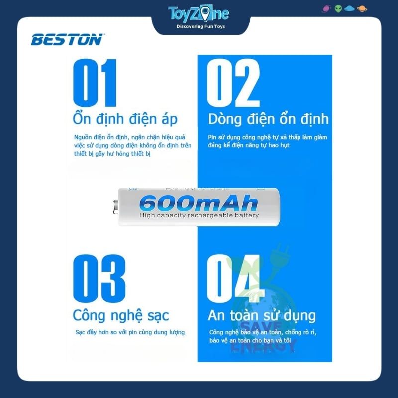 Viên pin sạc AAA 1.2V – 600mAh BESTON