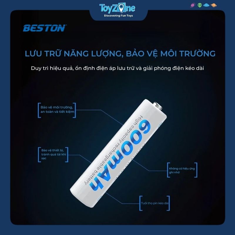 Viên pin sạc AAA 1.2V – 600mAh BESTON