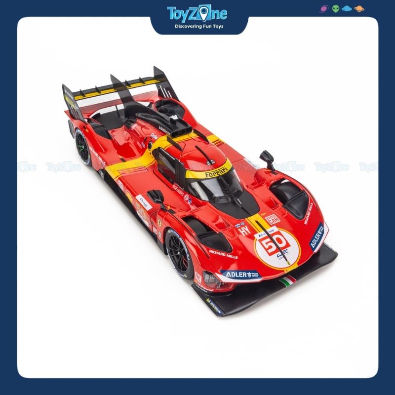 Mô hình xe Ferrari 499P Hypercar AF Corse Winner 2023 Le Mans 1:18 Bburago