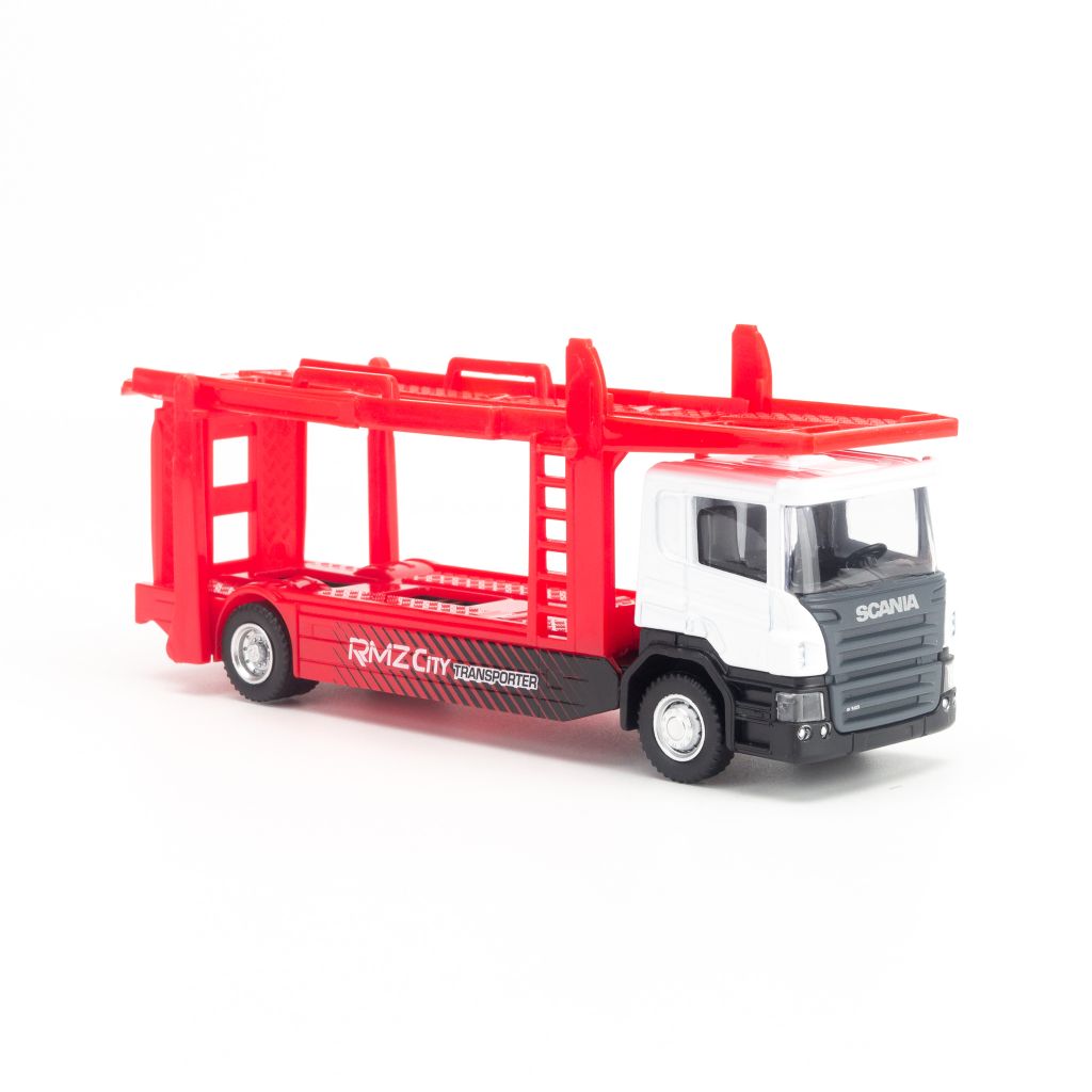 Xe tải đồ chơi Scania vận chuyển ô tô 1:64 RMZ