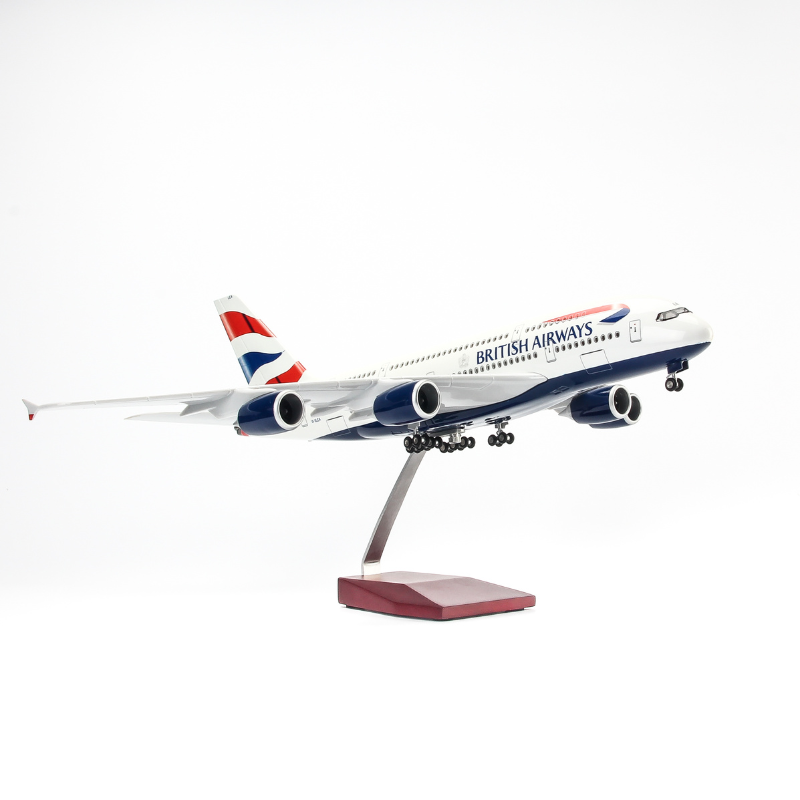  Mô hình máy bay British Airways Airbus A380 47cm lắp ráp có đèn Everfly 