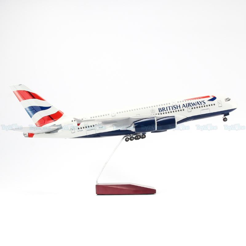 Mô hình máy bay British Airways Airbus A380 47cm lắp ráp có đèn Everfly