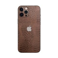 Dán Skin 3M Da Vân Cá Sấu Nâu các dòng iPhone