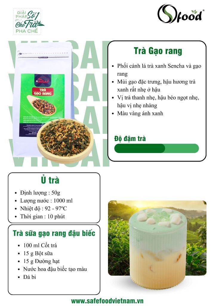  Trà sữa gạo rang đậu biếc 