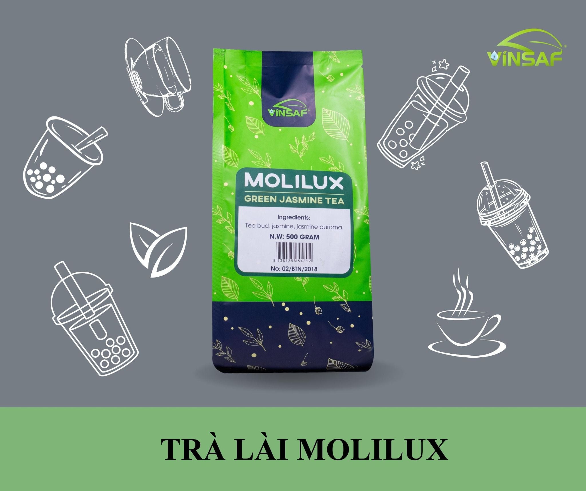  Trà xanh lài Molilux 