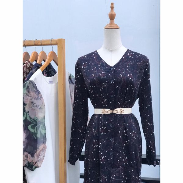 SO BY SO  ERIN Đầm xếp ly đan dây lưng