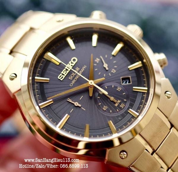 Đồng hồ nam SEIKO SSC320 Solar Chronograph Gold-tone Men Watch – Săn Hàng  Hiệu 113