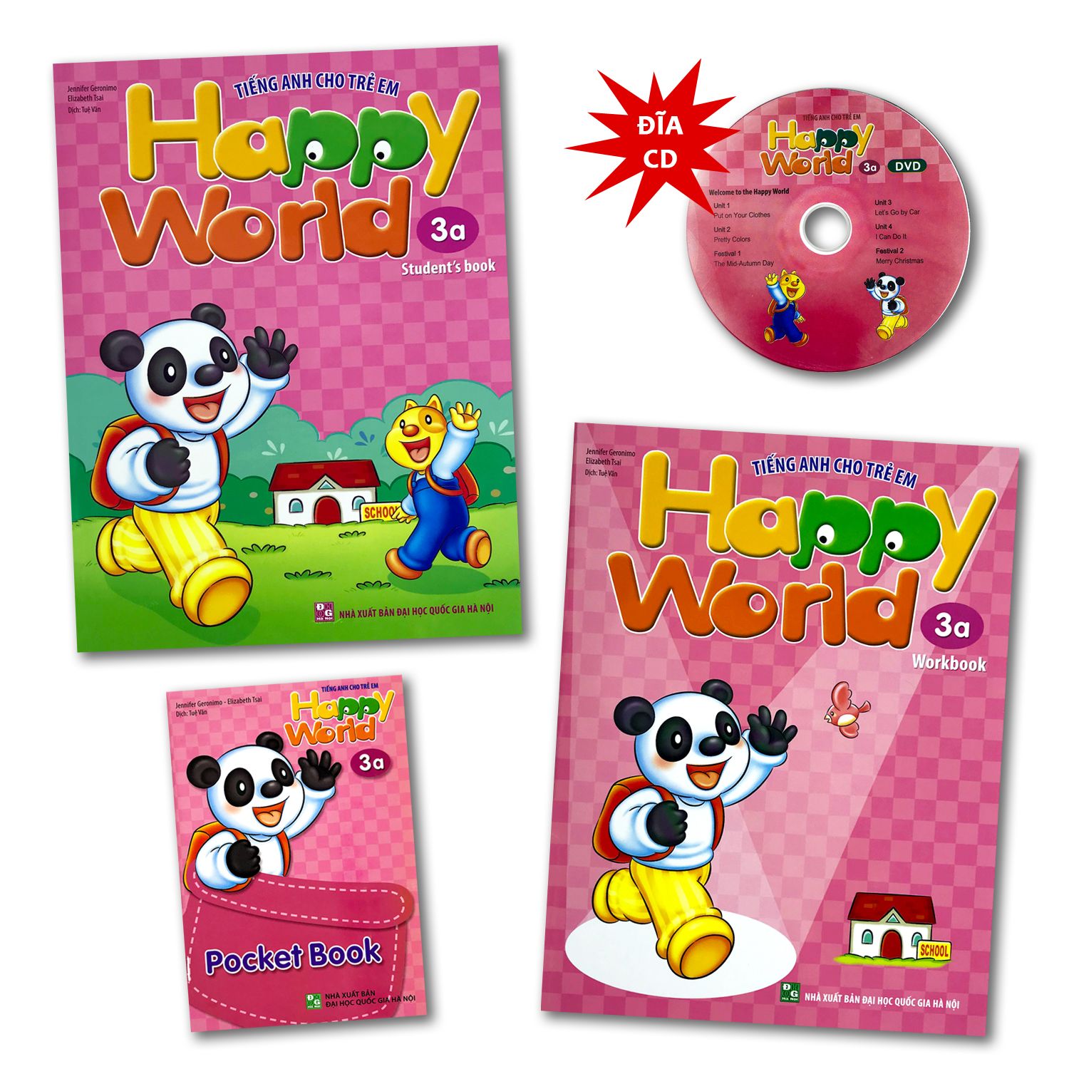 Tiếng Anh Cho Trẻ Em - Happy World - 4a (Bộ 2 quyển, 1 sổ tay, 1 đĩa D –  THANH HÀ BOOKS