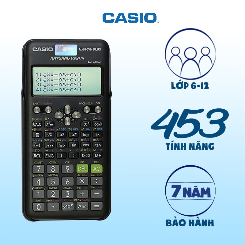 Máy tính Casio Fx-570VN Plus New là một sản phẩm được nâng cấp từ phiên bản trước đó, với nhiều tính năng ưu việt và hiệu suất tính toán đáng kinh ngạc. Sản phẩm này đáp ứng tốt nhu cầu của học sinh, sinh viên hay giáo viên. Hãy xem hình ảnh và tìm hiểu thêm về sản phẩm này.