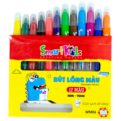 Bút Lông Màu 2 Đầu Rửa Được - Smart Kids WM06