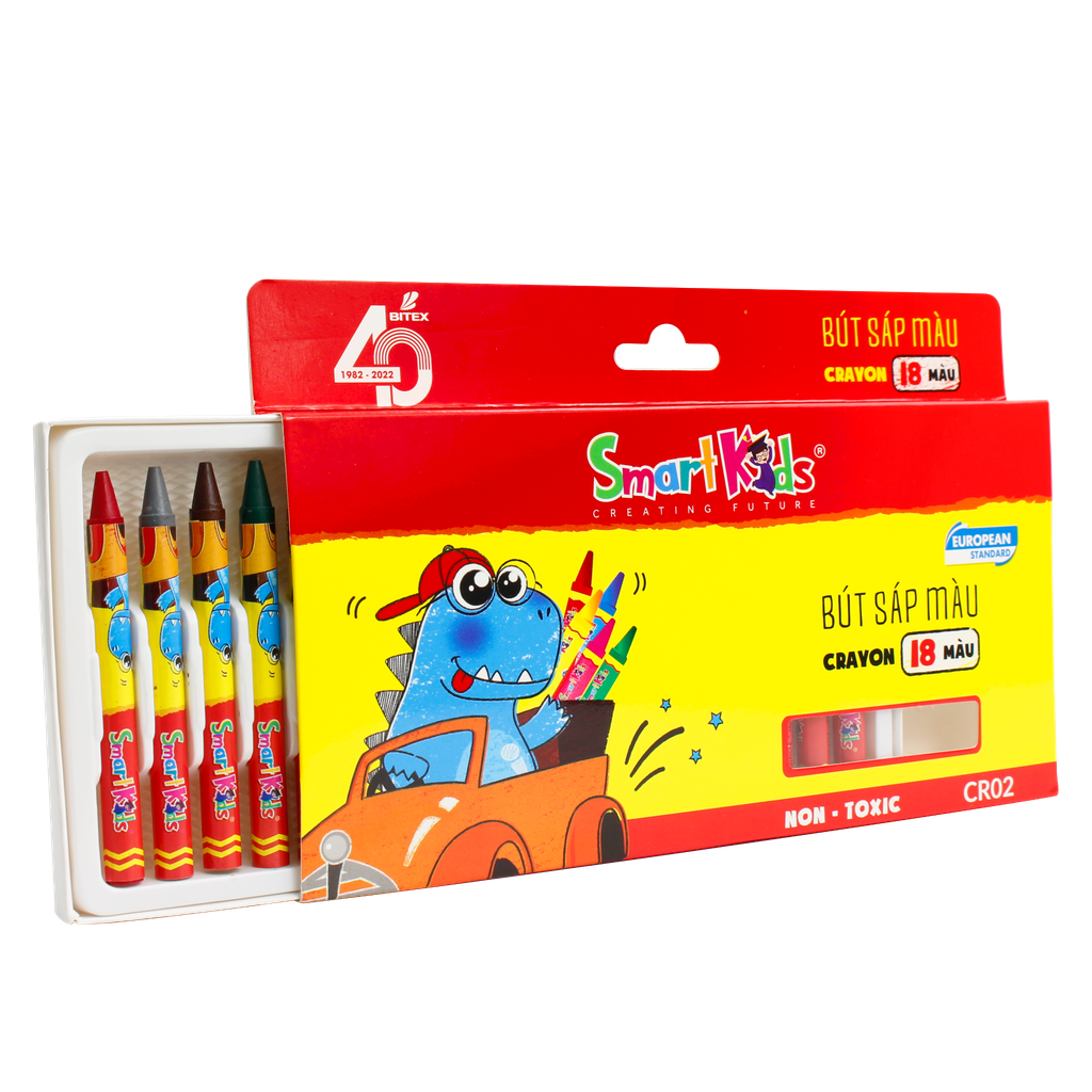 Sáp màu Dino 18 màu CR02 (18 màu/hộp)