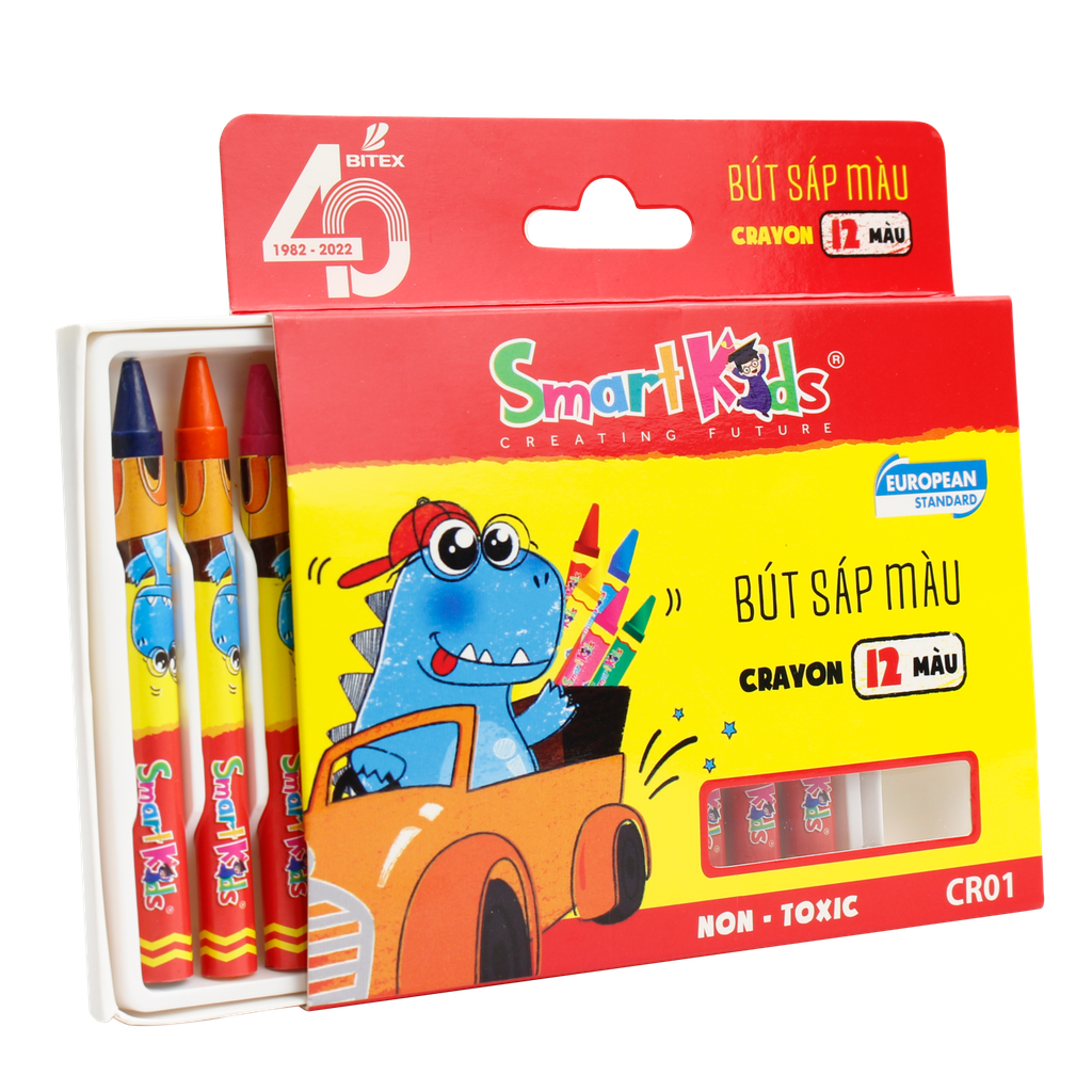 Sáp màu Dino 12 màu CR01 (12 màu/hộp)