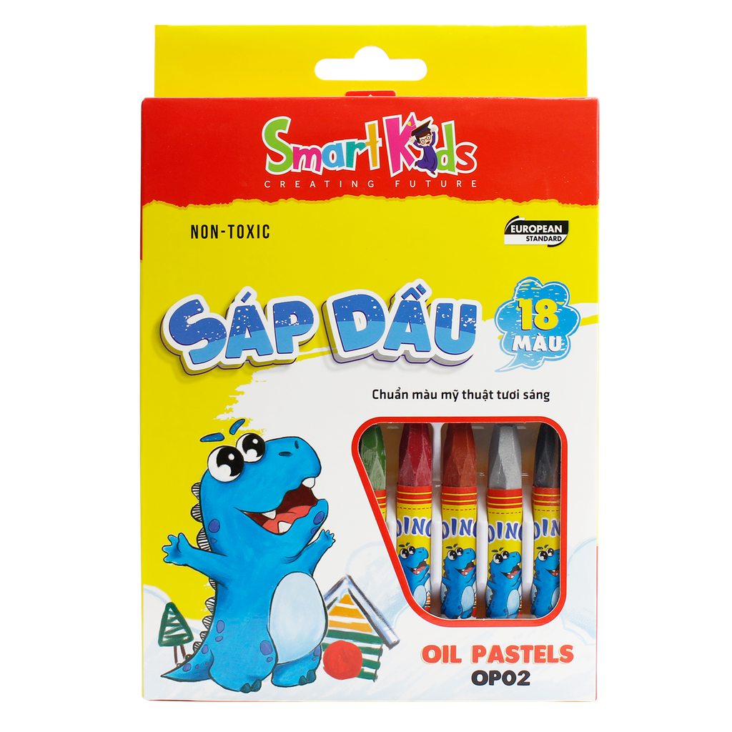 Sáp dầu Dino OP02 18 màu/hộp