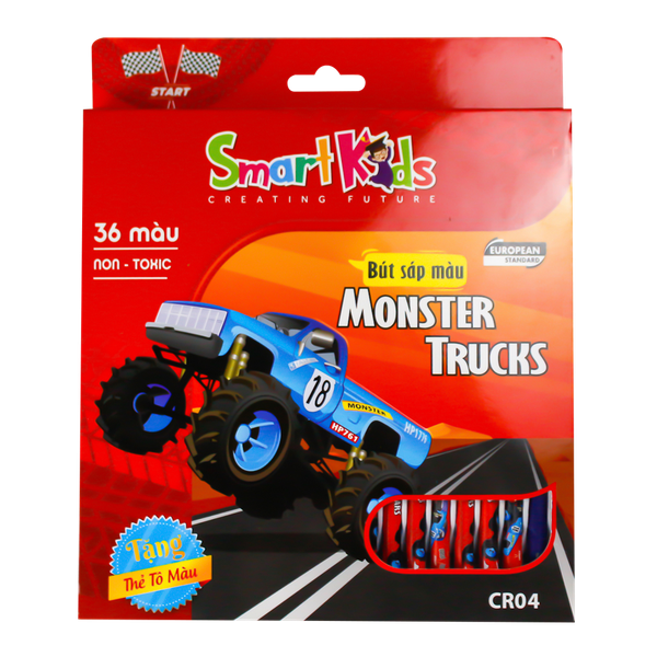 Sáp màu Gift Monster Truck CR04 (36 màu/hộp)