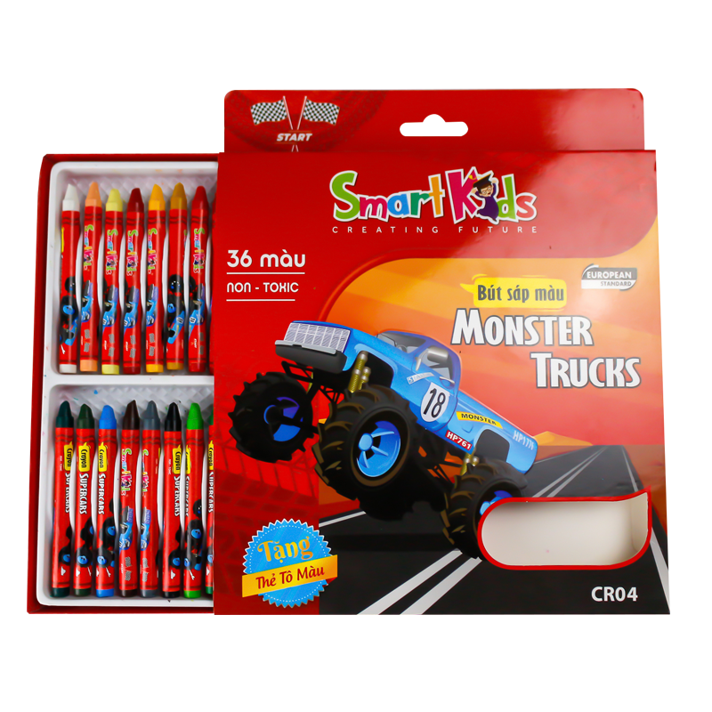 Sáp màu Gift Monster Truck CR04 (36 màu/hộp)